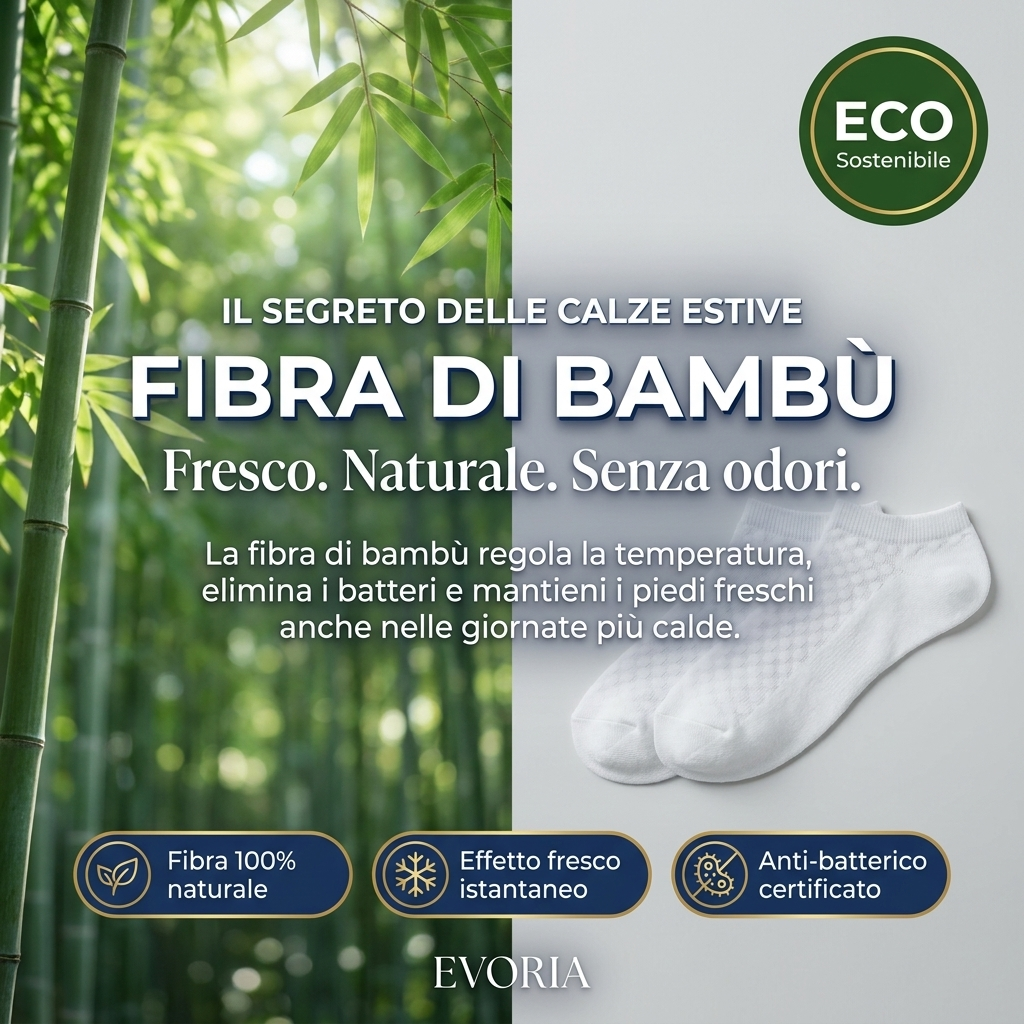 CALZINI EVORIA CORTI IN FIBRA DI BAMBÙ PREMIUM